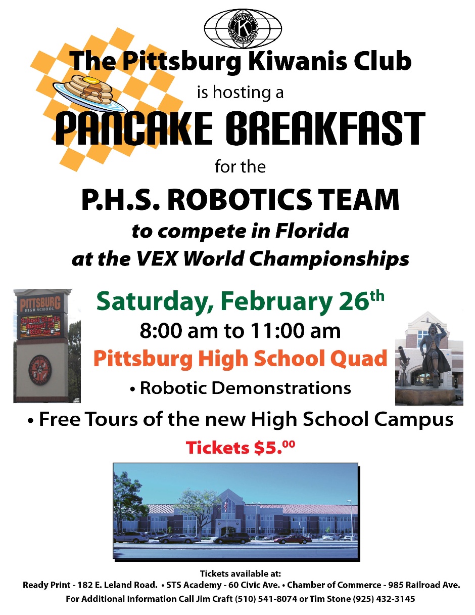 Kiwanis Club Pancake Breakfast for Robotics Team