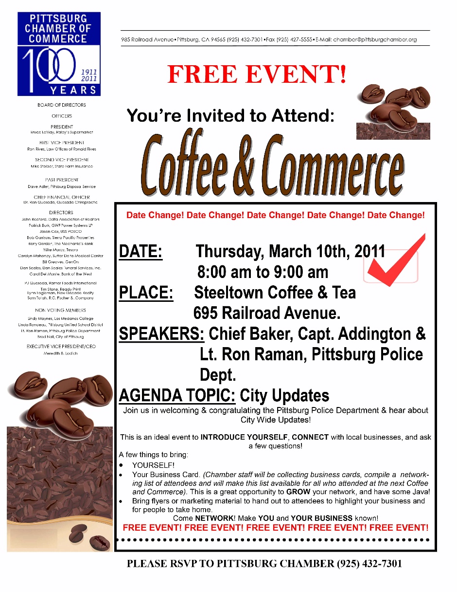 Chamber of Commerce:  Coffee and Commerce