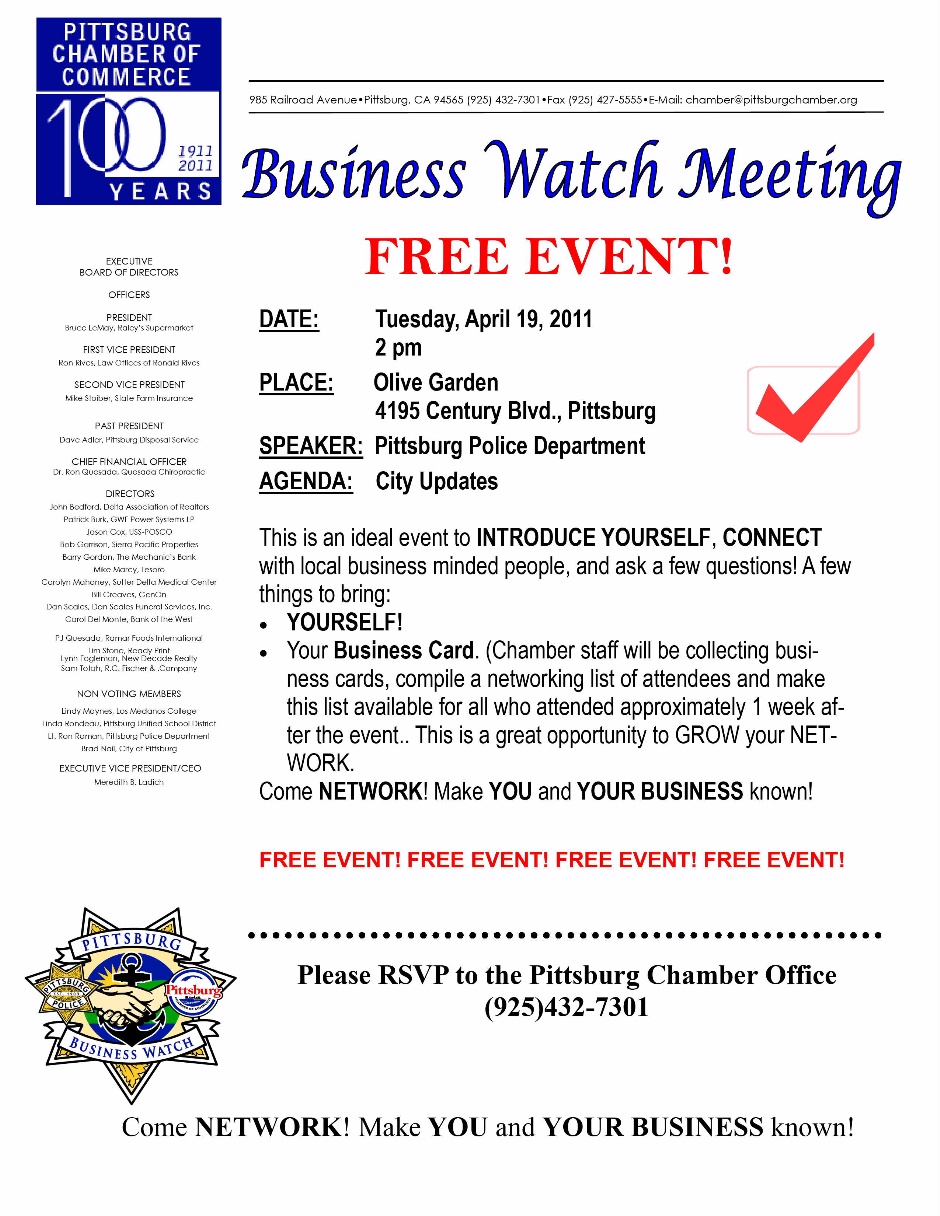 Business Watch Meeting