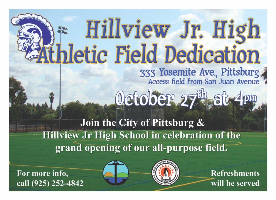 Hillview Jr High Athletic Field Dedication