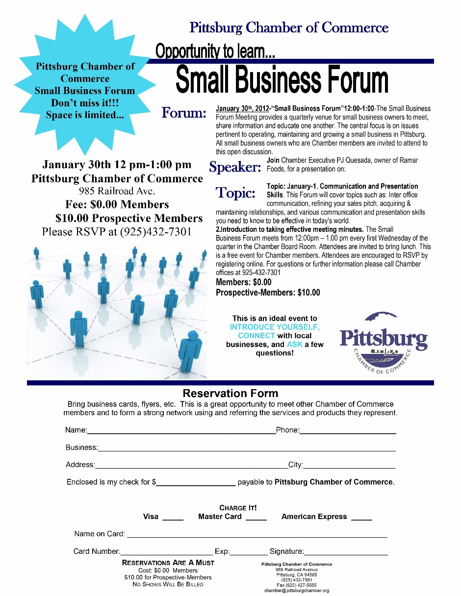 Small Business Forum, January 2012