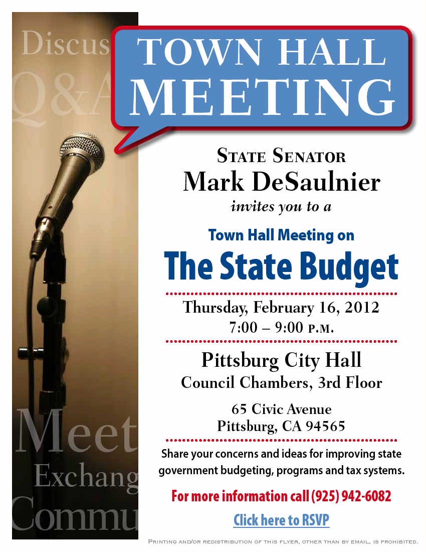 Senator DeSaulnier Town Hall Meeting